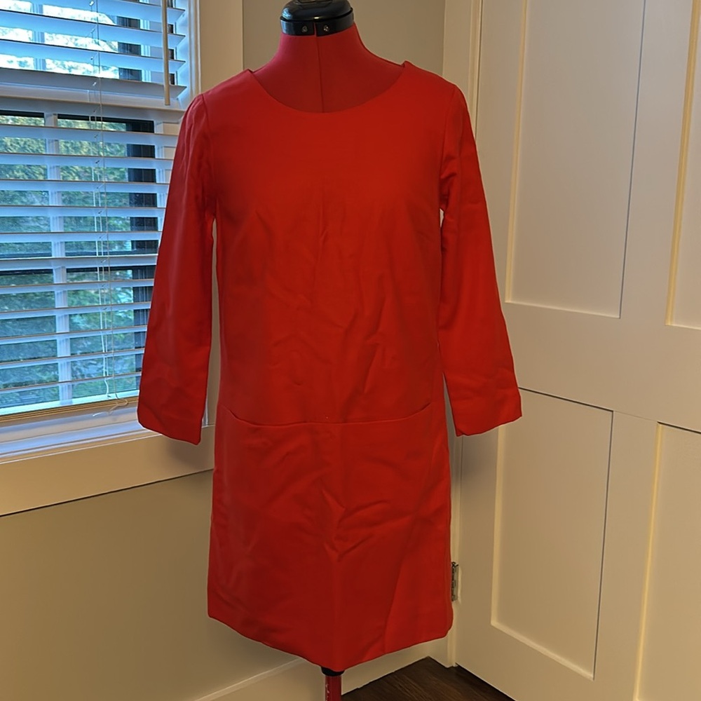 J. Crew Red Wool Blend Dress, Size 0